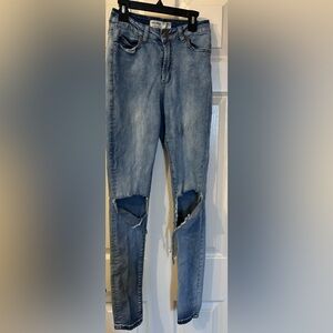 High rise slim blue jeans size 6